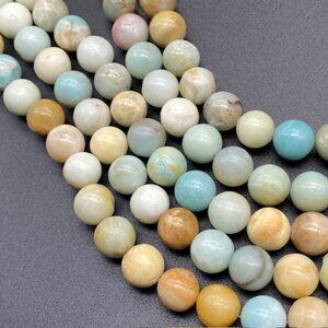 12mm Amazonite Genuine Semi Precious Natural Gemstone Bead Strand